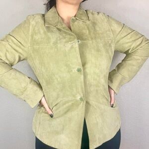 Women's Olive Green Suede Jacket